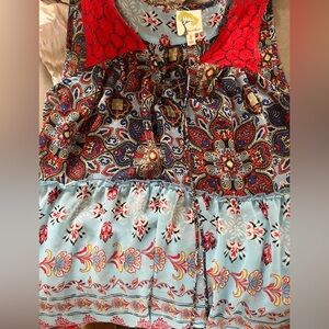 Anthropologie Fig and Flower Top Size Large Sleeveless